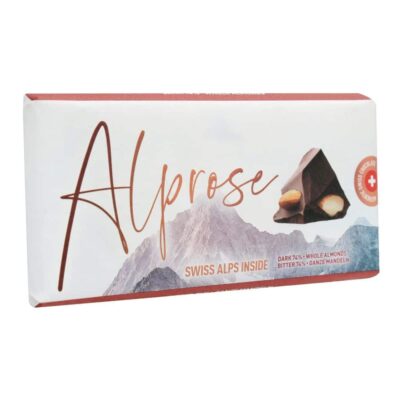 Чорний шоколад з мигдалем / Whole Almonds Alprose 74% 100г