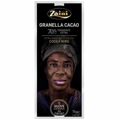 Гіркий темний шоколад с гранулами какао Granella 70% какао Zaini Італія, 75 г