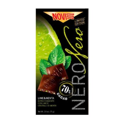 Купити Черный шоколад с лаймом и мятой "Nero nero Lime and Mint" 75г, Италия, "Novi"