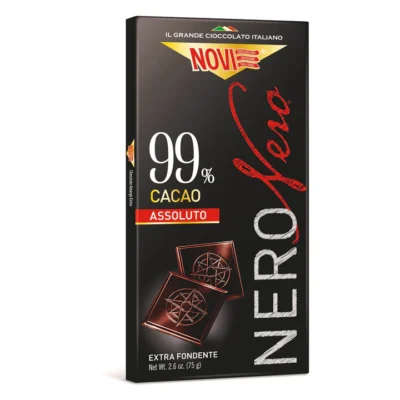 Чорний гірький шоколад "Nero nero 99%" 75г, Италия, "Novi"