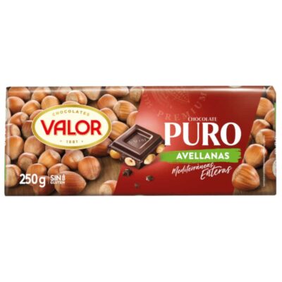 Черный шоколад с фундуком "Valor Dark Hazelnuts" 250г, Испания, "Valor"