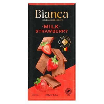 Купити Бельгійский молочний шоколад з клубнікою Bianca Strawberry 100 г, Більгія